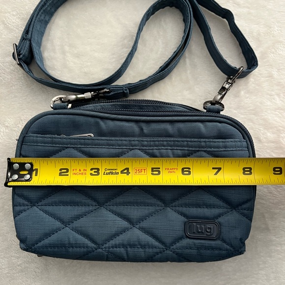 Lug Roundabout Quilted Convertible Wallet Dusty Blue Crossbody Bag - Picture 4 of 15